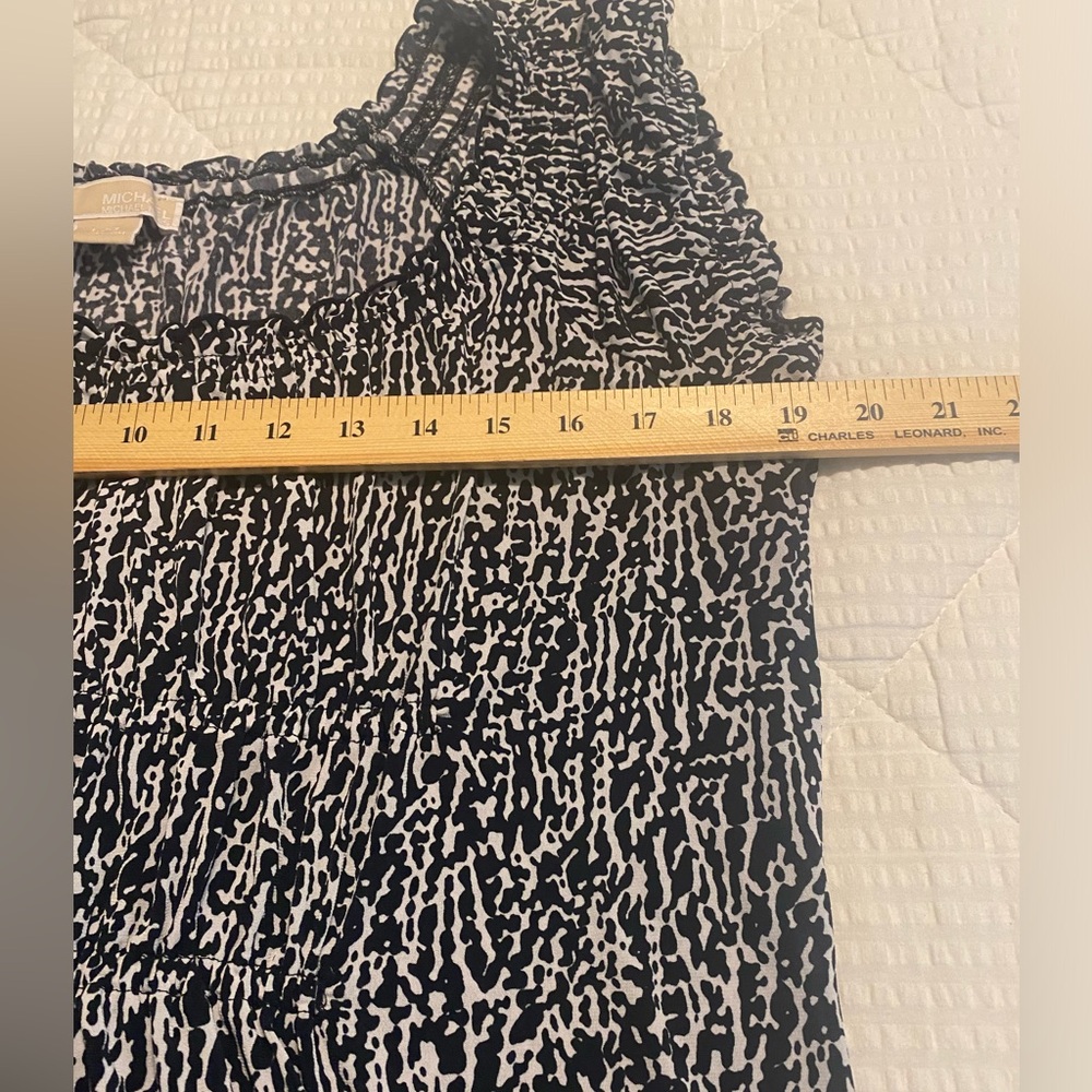 MICHAEL KORS Women Animal Print Black & White Elastic sleeve Dress - size L - Picture 5 of 12